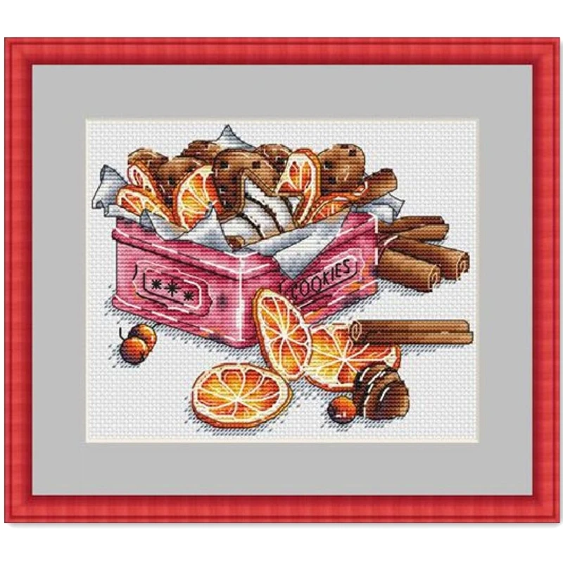 Cross stitch kit lemon print canvas aida 14ct 11ct count stitches embroidery DIY handmade