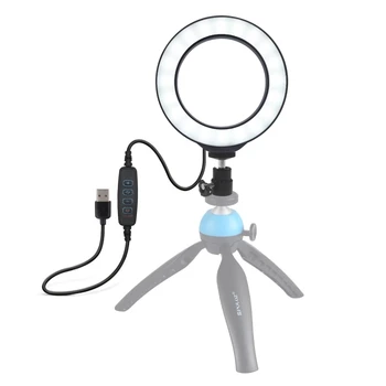 

PULUZ 4.6 inch 11.6cm USB 3 Modes Dimmable LED Ring Vlogging Photography Video Lights with Cold Shoe Tripod Ball Head