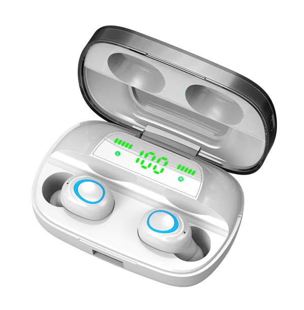 White LED 3500mAh Беспроводные наушники Bluetooth, спортивные наушники для бега с микрофоном, Tws игровая гарнитура, сенсорное управление, мини наушники PK F9 - Цвет: White LED 3500mAh