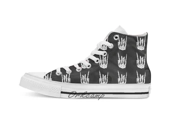 

Skeleton Rocker Hand Custom Casual High Top lace-up Canvas shoes sneakers Drop shipping