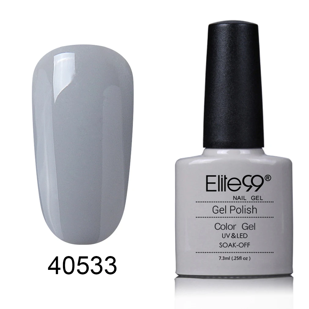 Elite99, цветная бутылка, чистый Гель-лак для маникюра, 7,3 мл, Гель-лак, впитывается, грунтовка для ногтей, верхнее Базовое покрытие, УФ-светодиодный Гель-лак - Цвет: S40533