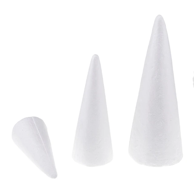 12Pcs 15cm Cones for DIY Crafts White Cones Christmas Tree Mold Polystyrene  for Floral Arrangements DIY Craft Project Xmas Tree - AliExpress