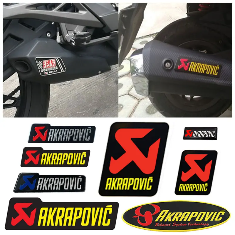 3D термостойкие Алюминиевые наклейки для Akrapovic выхлопной глушитель логотип