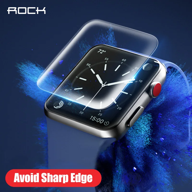 2 шт. защитная пленка для Apple watch 4 3 3D ROCK Hydrogel полностью закрывающая 38 мм 42 40 44