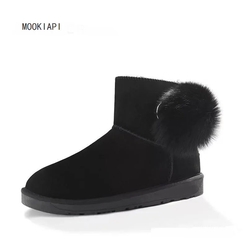Australia's most fashionable classic buckle women's shoes in, real cowhide, artificial wool, high-quality snow boots