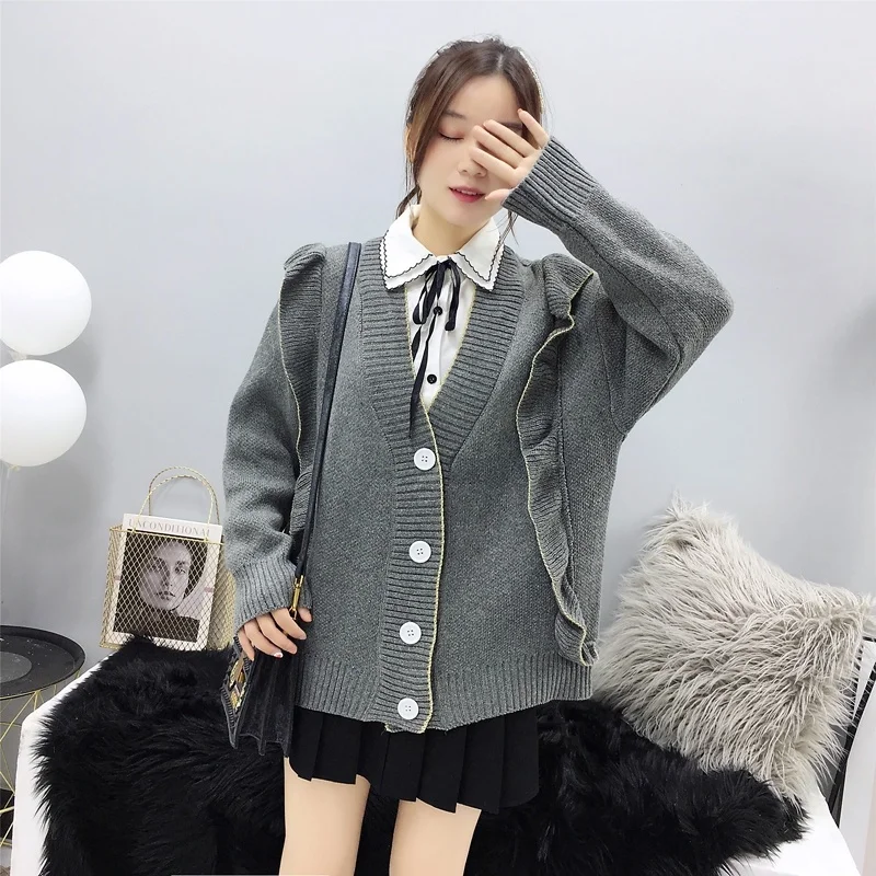 Loose Cardigan Sweater Coat Women's Knitted Jacket Thick Plus Size Women Clothing |