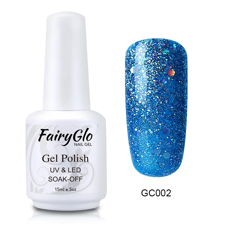 FairyGlo 15 мл Алмазный гель для ногтей с блестками лак замачиваемый гель лак Блестящий блестящий гель лак для ногтей Полупостоянный лак для ногтей - Цвет: 002