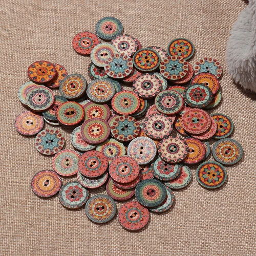5 100 капсул/упаковка с принтом розы деревянные пуговицы винтажные diy Детские цвета ручной работы - Цвет: 5