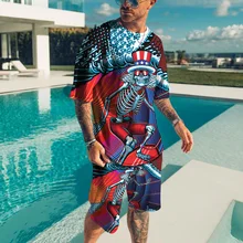 

Men Sets Tracksuit For Men Tshirt Set Sweatsuits Casual Sport Suit Short Sleeve Shirts+Shorts Summer Man clothing 2 Piece Set