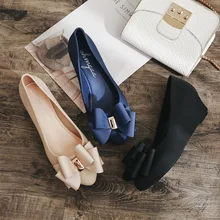 Прозрачная обувь, визуально увеличивающая рост; летние туфли на плоской подошве с открытым носком и бантом; водонепроницаемые Нескользящие лоферы на платформе; женские повседневные Мокасины на танкетке