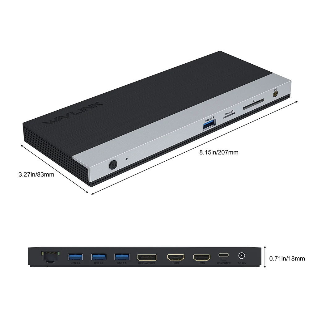 USB C тройной дисплей MST док станция 4K 2K @ 60Hz с 2 HDMI + DP Gigabit Ethernet 3 0 PD для Windows Mac OS