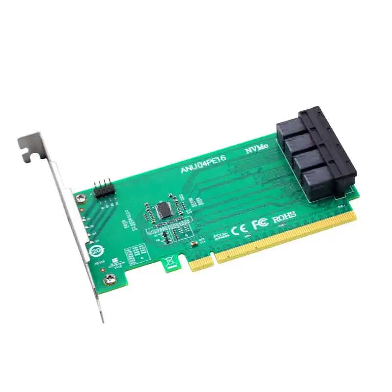 ANU04PE16 nvme контроллер SFF8643 SFF8639 4 порта PCIe3.0 X16 SSD Exp Riser (не с кабелями не поддерживает