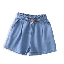 Модные шорты с бантом для девочек; коллекция года; летние потертые джинсы; детские шорты