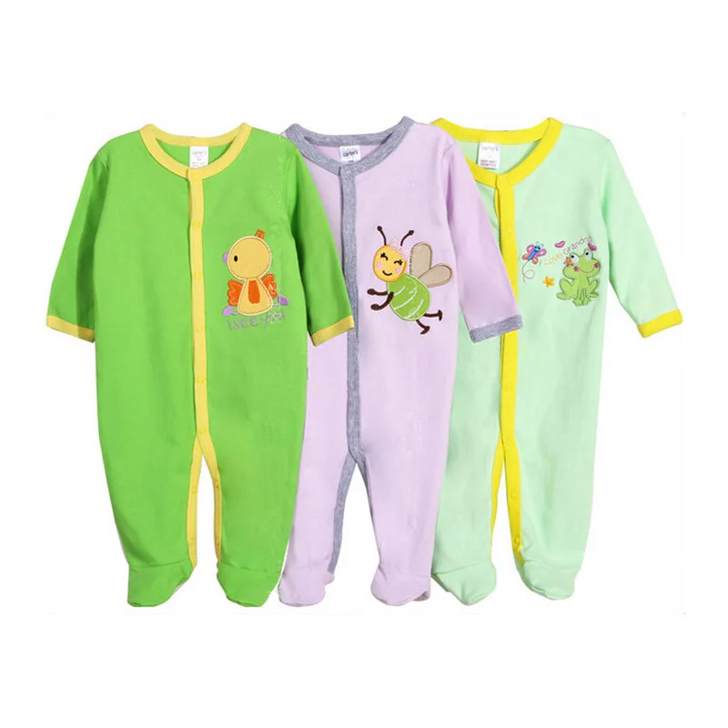 Winter Baby Clothes Cotton Baby Footie Infant Newborn Boy and Girl Pajamas Soft 3pc/lot Long Sleeve Boys Clothes
