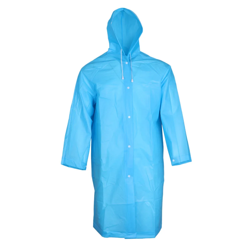 Waterproof Rain Poncho Reusable Adult Raincoat with Hoods & Cap Visor White