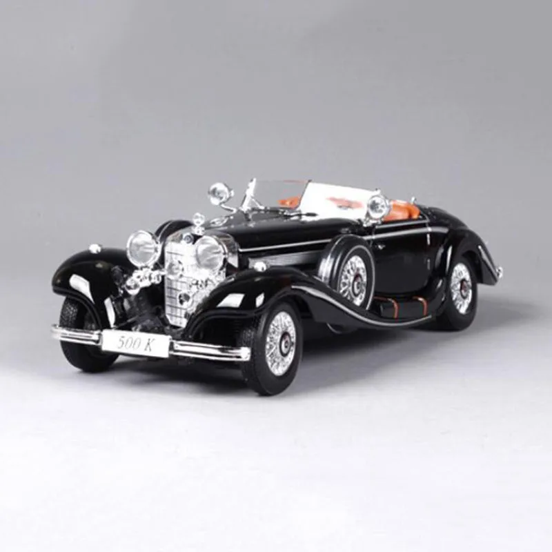 black 1/18 масштаб металлического сплава Diecasts 500K классический винтажный 1936 модель автомобиля игрушки F детский подарок коллекция дисплей - Цвет: black