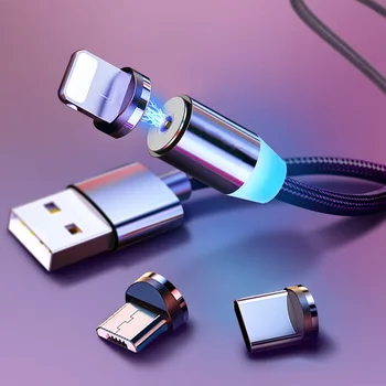 

Magnetic Type C Cable for Samsung S8 S9 Fast Charge Micro USB Cable For Xiaomi Magnet Charger USB Cord for iPhone Huawei