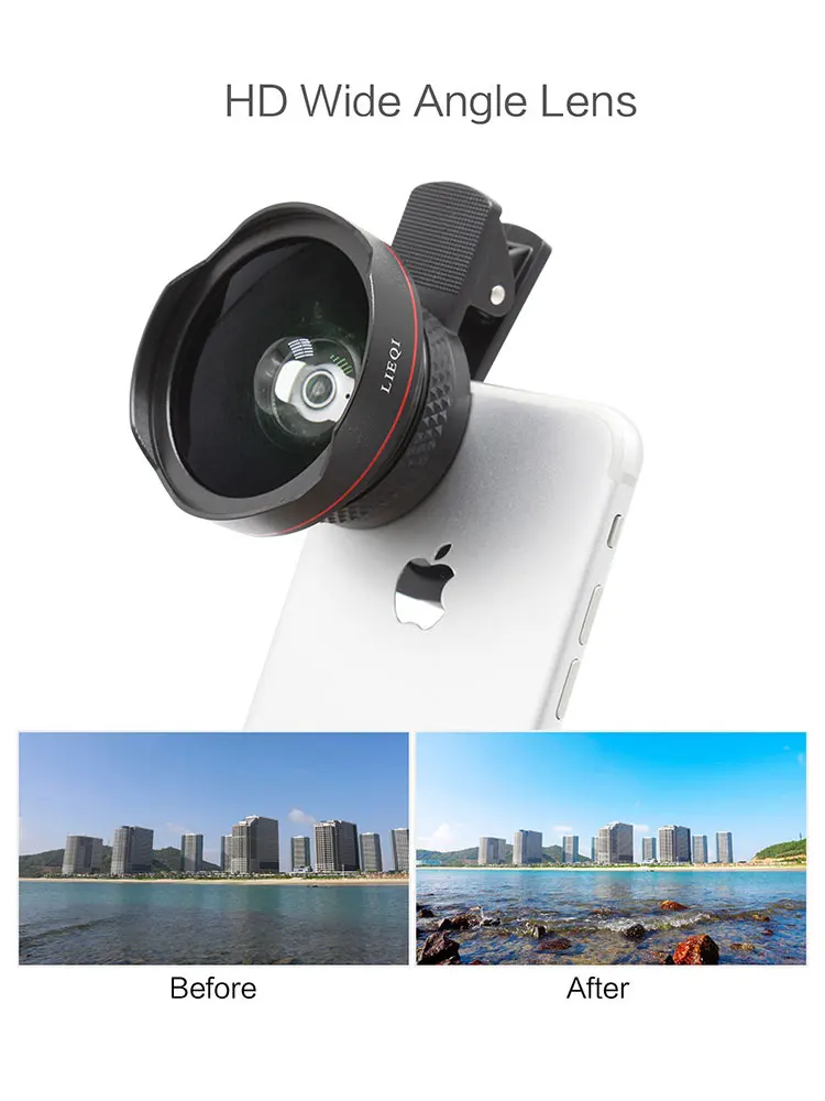 

Multi-function Mobile Phone Lens 0.6X Wide Angle Len & 15X Macro HD Camera Lens Clip Universal