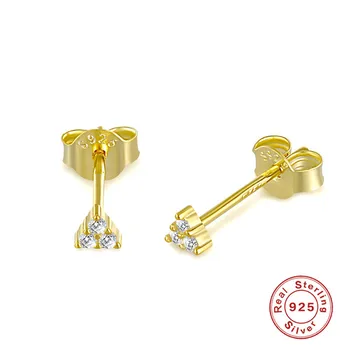 

Mini 100% 925 sterling silver ear nail hole stud Earrings for women 14K Gold Small Earrings Fine Jewelry brincos Accessories