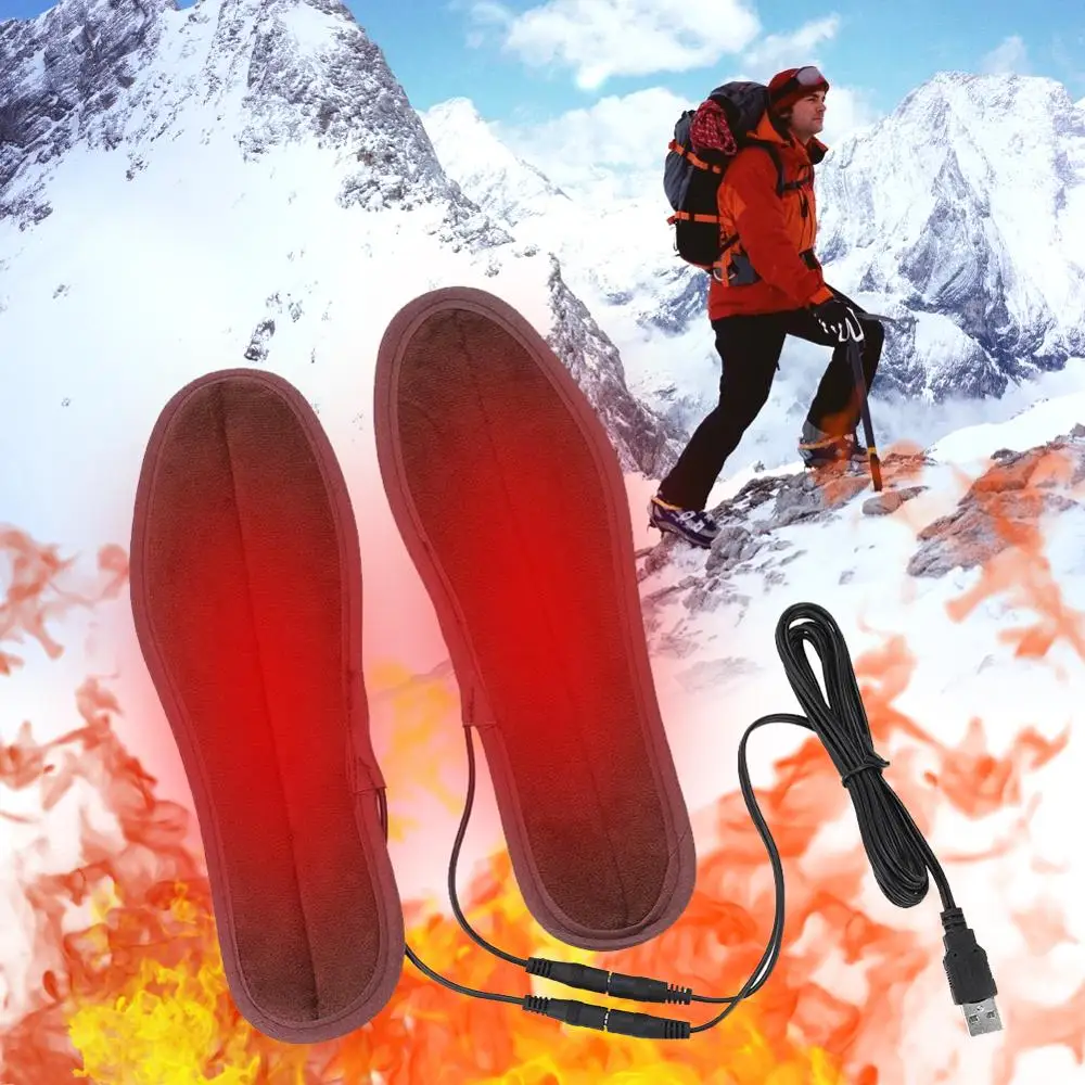 

USB Heated Shoe Insoles Feet Warm Sock Pad Mat Electrically Heating Insoles Washable Warm Thermal Unisex Winter Outdoor