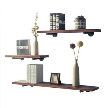 

180/280mm Iron Pipe Shelf Brackets Wall Mounted Display Industrial Steampunk Book Shelving Hanging Storage Holder Organizer