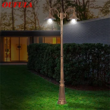 

OUFULA Landscape Lighting Outdoor LED Pillar Double Head Waterproof Modern Patio Garden Street Lights For Porch Garden Villa