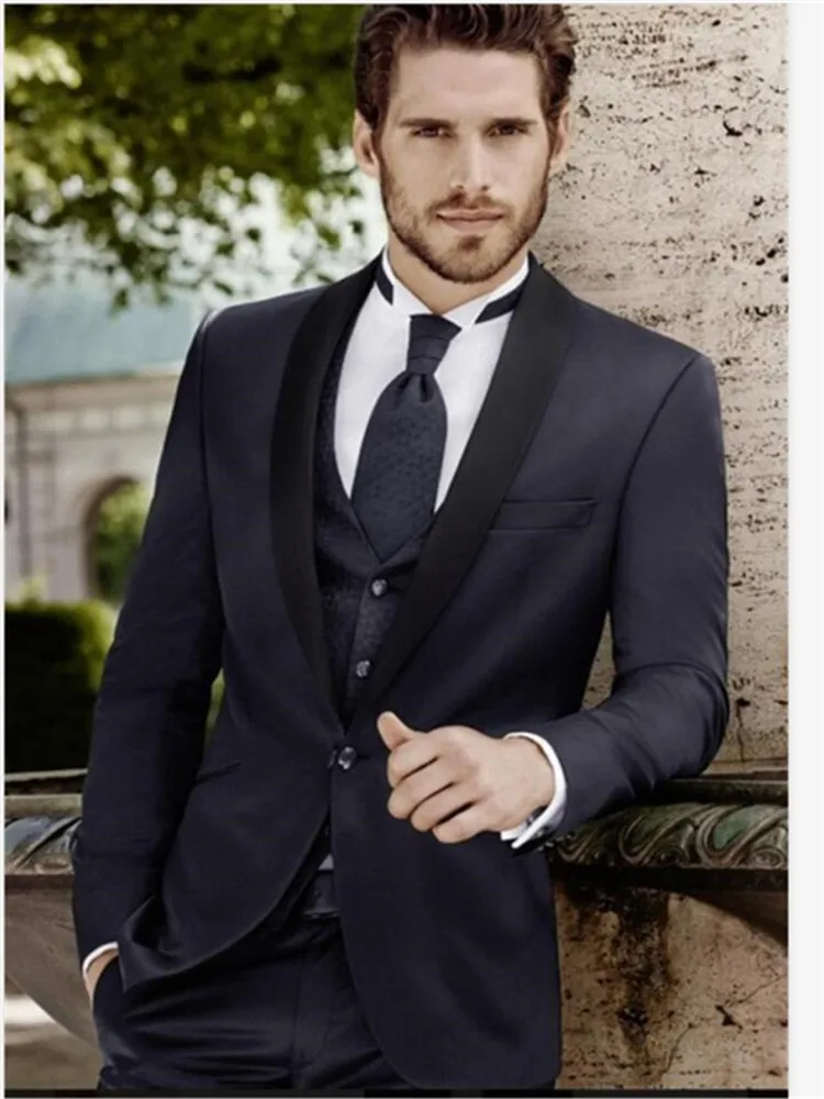 Классический мужской костюм смокинг Noivo Terno Slim Fit Easculino вечерние костюмы для мужчин темно-синий шаль с отворотом свадебный смокинг Blaze