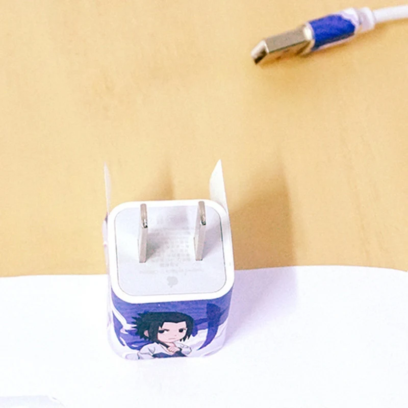 Японского аниме Наруто прекрасный мультфильм USB DIY наклейки для зарядного устройства
