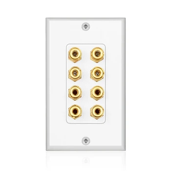 

8 Posts Speaker Wall Plate Home Theater Wall Plate o Panel for 4 Speakers