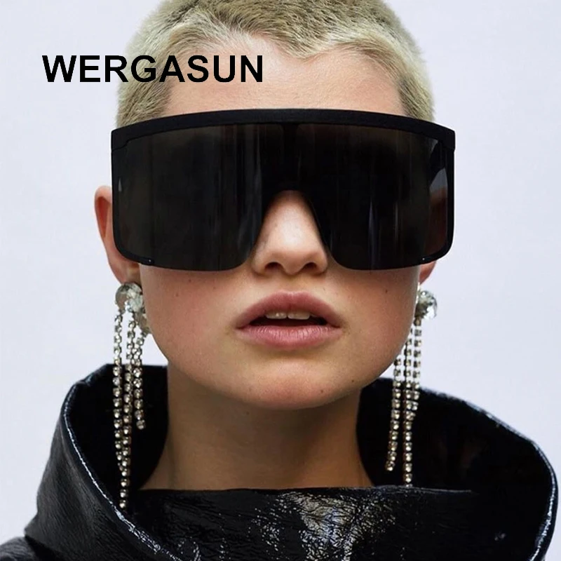 Солнцезащитные очки WERGASUN Большие зеркальные для мужчин и женщин модные оттенки