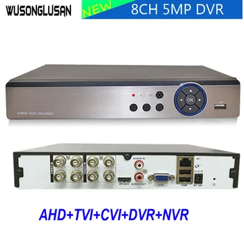 

CCTV H.265 DVR Video Recorder Xmeye 5MP 4MP 1080P 8 Channel 5 in 1 Hybrid DVR for TVi CVI IP Cameras P2P Onvif HDMI Vga Output