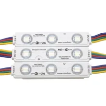 20 шт./лот постоянный ток 5050 впрыска RGB линза светодиодного модуля 160 градусов DC12V 1,5 Вт водонепроницаемый рекламный светильник