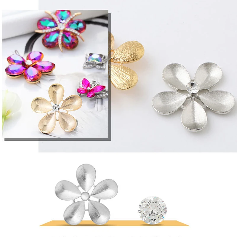 Кнопка для ручного шитья кнопки рукоделия сплав цинка цветочное основание