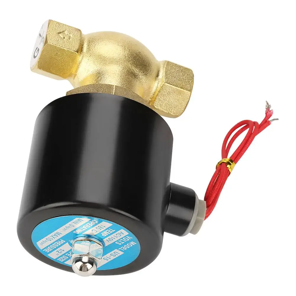 Solenoid Valve G1/2" 2 Way NC Brass Steam Solenoid Valve Hi-Temp Electric Magnetic Valve 1.5MPa