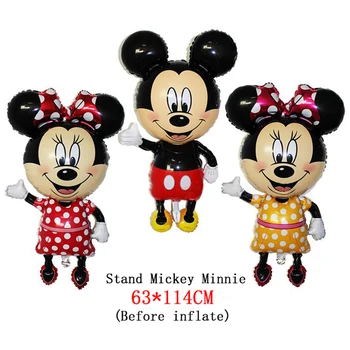 

50P114cm Giant Mickey Minnie Mouse Balloon Cartoon Foil Birthday Party Balloon Kids Birthday Party Decorations Classic Toys Gift