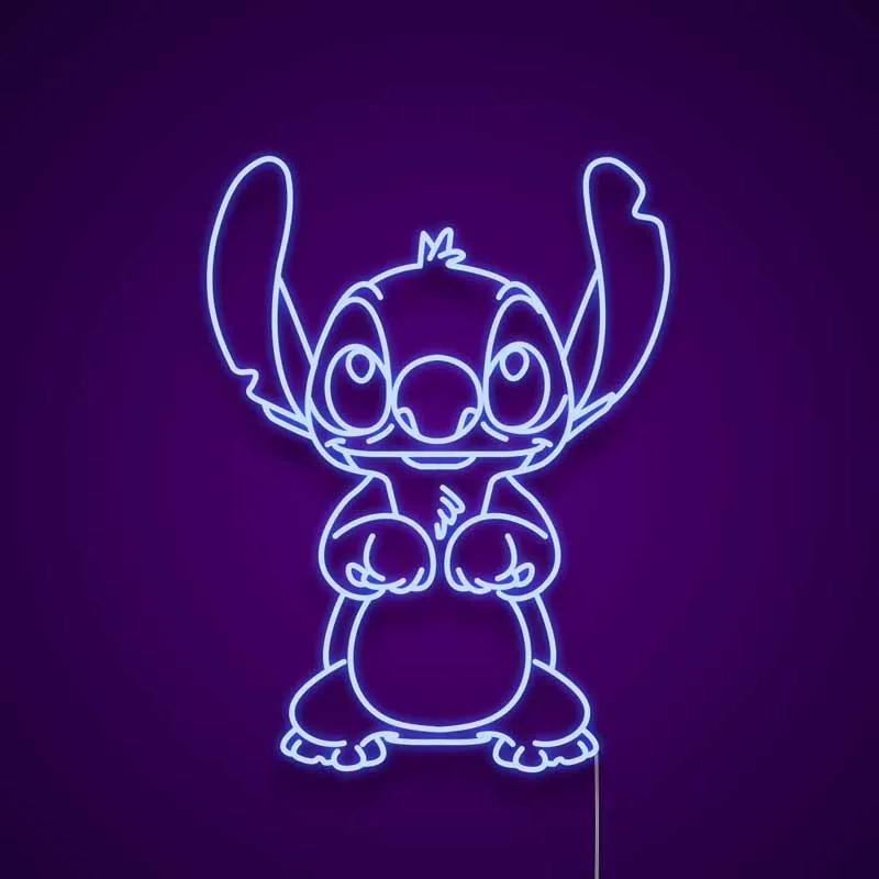 Custom led Stitch Neon Signs Japanese Anime flexible Night Light Sign indoor Home Bar Wall Bedroom Decor | Дом и сад