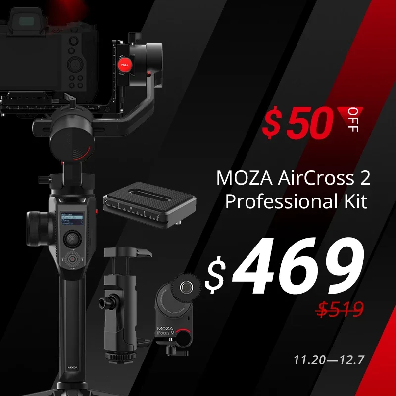 MOZA Aircross 2 Gimbal стабилизатор для камеры до 7 фунтов для автоматической настройки покадровой съемки