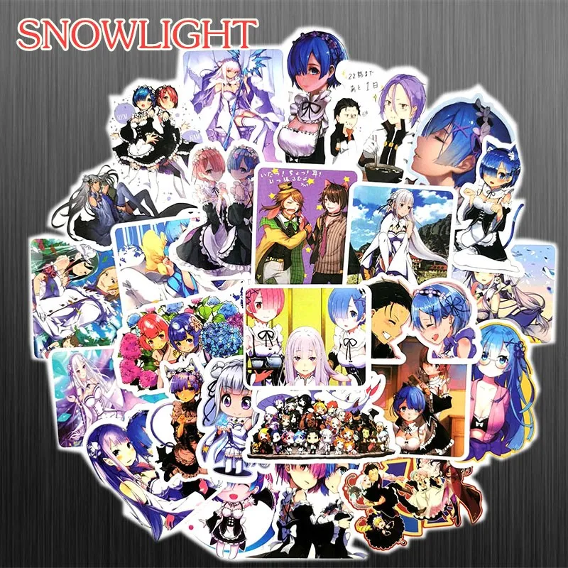 50pcs Life In A Different World From Zero Japan Anime Movie Decals Scrapbooking Diy Decoration Phone Laptop Waterproof Stickers