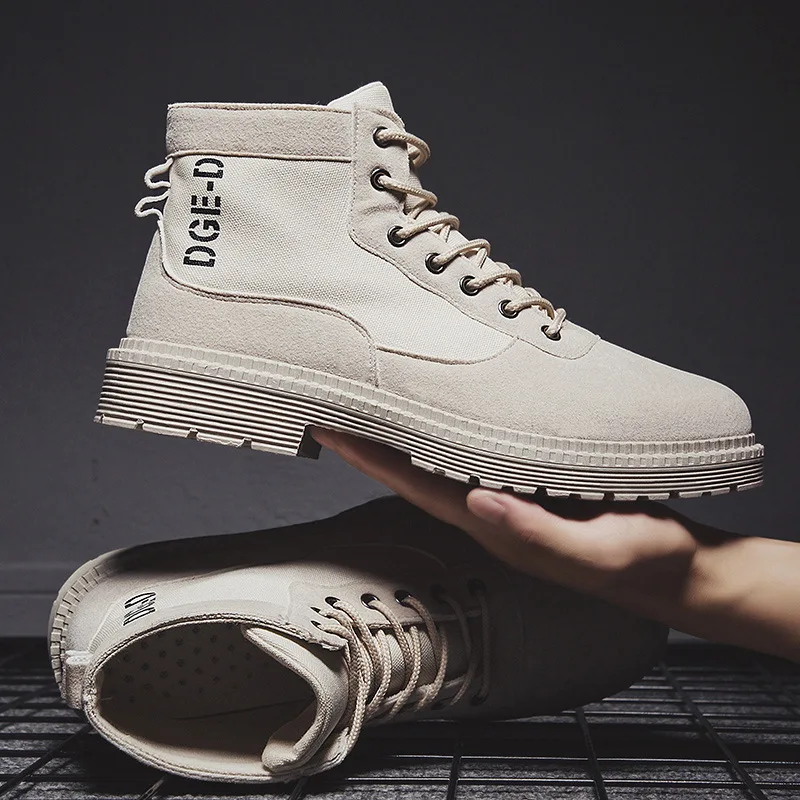 Модная брендовая кожаная обувь для отдыха; мужские классические ботильоны; коричневые Молодежные Кожаные Рабочие прогулочные туфли со шнуровкой; J2-35