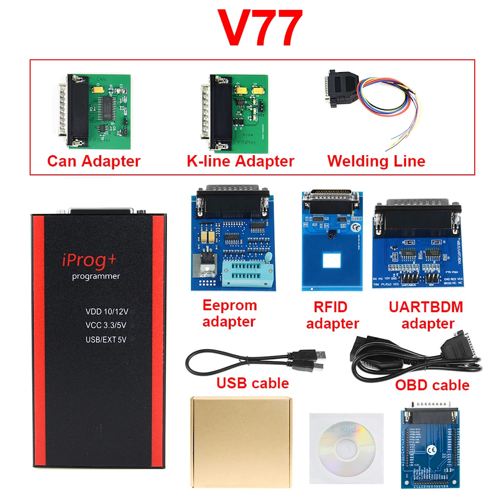 V77 Горячая Iprog+ Iprog Pro программист поддержка IMMO+ коррекция пробега+ сброс подушки безопасности до года Замена Carprog/Full