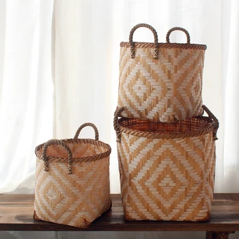 

Pots for plants natural bamboo woven storage basket decorative flowerpot garden pots