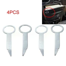 

4pcs Silver Car Radio Stereo Removal Release Tool Key Kits Accessories for Universal Interior Auto Car Products