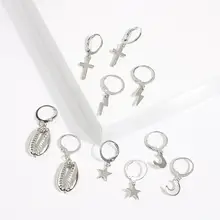 Artilady, бесконечные серьги-кольца для женщин, серебряный цвет, хрящи, сережки-молния, ювелирные изделия, подарок, Прямая поставка