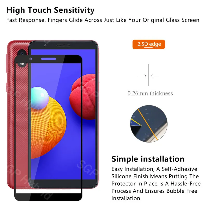 1 2 шт Защитное стекло для samsung a01 core case galaxy a 01 a013f a01core закаленное на sansung cover|Бамперы|
