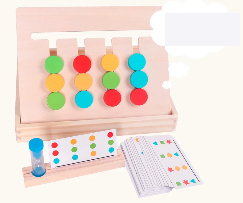 Игрушка montessori Цвета и фруктов двусторонняя игра логическое мышление обучение детей обучающие игрушки для детей деревянная игрушка