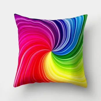 

Colorful Geometric Square Cushion Cover 45*45 Striped Plaid Feather Triangle Cover for Car Chair Sofa Cushions Decoration Home