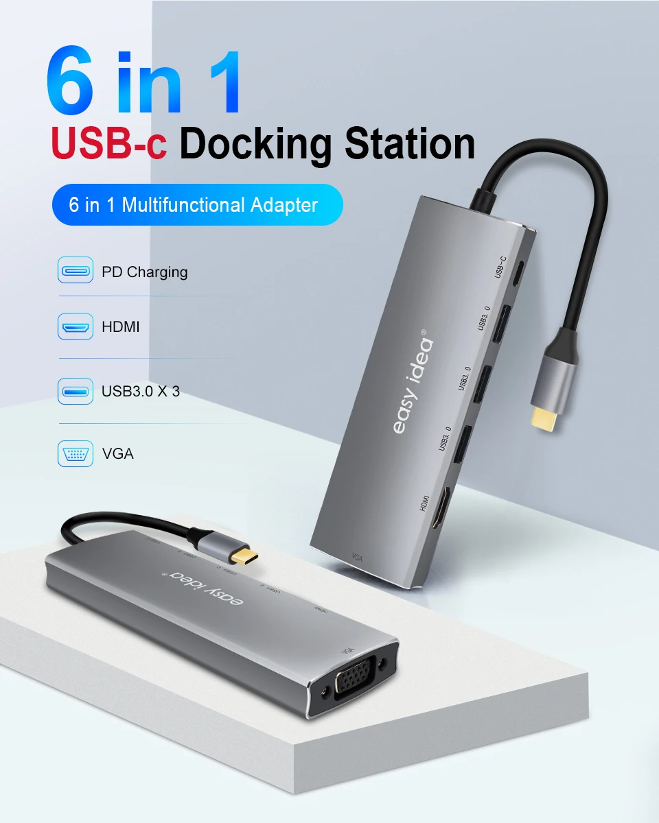 USB C концентратор Мульти USB 3,0 концентратор расширитель Тип C Hab адаптер HDMI VGA порт для MacBook Pro huawei USB сплиттер компьютерные аксессуары