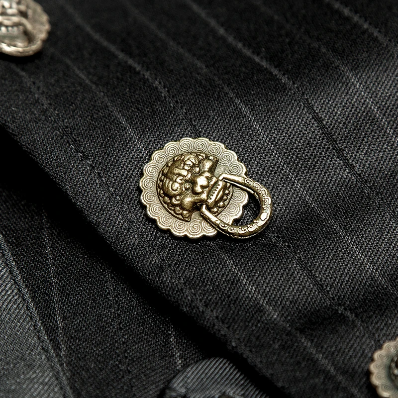 50% OFF PUNK RAVE Gothic Gentleman Stripe Palace Chinese Style Buckle Decoration Classic Punk Men Vest Noble Victorian Party Clothes