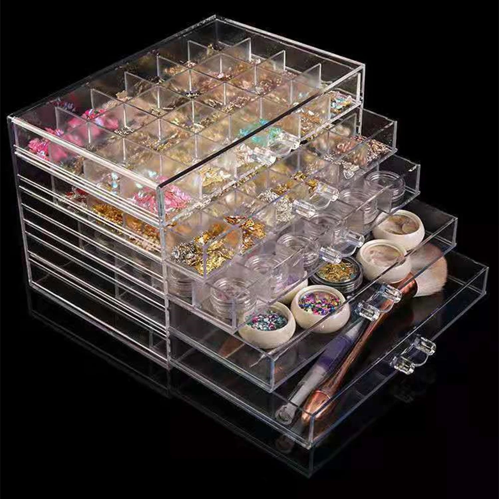 

72/120 Grids Compartment Transparent Box Jewellery Packing Plastic Nail jewelry emovable Accessories Tool Storage Case