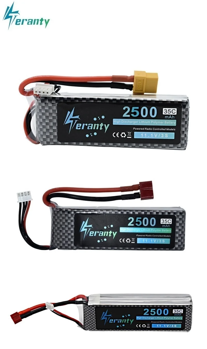 Teranty 3S 2500mAh 35C 11,1 v LiPo батарея для радиоуправляемого автомобиля самолета вертолета радиоуправляемые роботы 11,1 v перезаряжаемая батарея 10 шт. 3s батарея